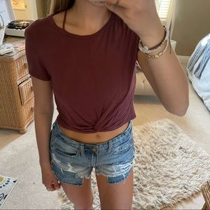 Front twist crop top